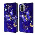 For Xiaomi Redmi Note 10 4G Crystal 3D Shockproof Protective Leather Phone Case(Diamond Butterfly) - 1