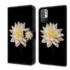 For Xiaomi Redmi Note 10 5G Crystal 3D Shockproof Protective Leather Phone Case(White Flower) - 1