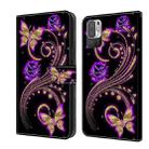 For Xiaomi Redmi Note 10 5G Crystal 3D Shockproof Protective Leather Phone Case(Purple Flower Butterfly) - 1