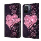 For Xiaomi Redmi 11A 4G / Redmi 12C Global Crystal 3D Shockproof Protective Leather Phone Case(Lace Love) - 1