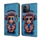 For Xiaomi Redmi 11A 4G / Redmi 12C Global Crystal 3D Shockproof Protective Leather Phone Case(Orangutan) - 1