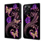 For Xiaomi Redmi Note 12 Pro Global Crystal 3D Shockproof Protective Leather Phone Case(Purple Flower Butterfly) - 1
