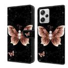 For Xiaomi Redmi Note 12 Pro+ Crystal 3D Shockproof Protective Leather Phone Case(Pink Diamond Butterfly) - 1