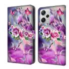 For Xiaomi Redmi Note 12 Pro+ Crystal 3D Shockproof Protective Leather Phone Case(Butterfly) - 1