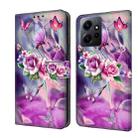 For Xiaomi Redmi Note 12 4G Crystal 3D Shockproof Protective Leather Phone Case(Butterfly) - 1