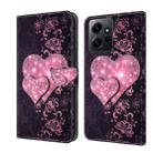 For Xiaomi Redmi Note 12 4G Crystal 3D Shockproof Protective Leather Phone Case(Lace Love) - 1