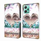 For Xiaomi Redmi Note 12 5G Global / Poco X5 Crystal 3D Shockproof Protective Leather Phone Case(Pink Diamond Heart) - 1