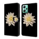 For Xiaomi Redmi Note 12 5G Global / Poco X5 Crystal 3D Shockproof Protective Leather Phone Case(White Flower) - 1