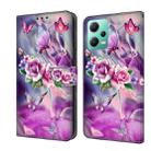 For Xiaomi Redmi Note 12 5G Global / Poco X5 Crystal 3D Shockproof Protective Leather Phone Case(Butterfly) - 1