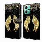 For Xiaomi Redmi Note 12 5G Global / Poco X5 Crystal 3D Shockproof Protective Leather Phone Case(Golden Wings) - 1