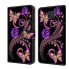 For Xiaomi Redmi Note 9 Pro Crystal 3D Shockproof Protective Leather Phone Case(Purple Flower Butterfly) - 1