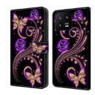 For Xiaomi 13 Crystal 3D Shockproof Protective Leather Phone Case(Purple Flower Butterfly) - 1