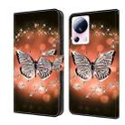 For Xiaomi 13 Lite Crystal 3D Shockproof Protective Leather Phone Case(Crystal Butterfly) - 1