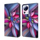 For Xiaomi 13 Lite Crystal 3D Shockproof Protective Leather Phone Case(Colorful Flower) - 1