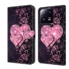 For Xiaomi 13 Pro Crystal 3D Shockproof Protective Leather Phone Case(Lace Love) - 1