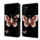For Samsung Galaxy A14 4G / 5G Crystal 3D Shockproof Protective Leather Phone Case(Pink Diamond Butterfly) - 1