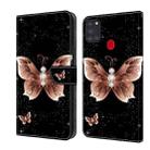 For Samsung Galaxy A21s Crystal 3D Shockproof Protective Leather Phone Case(Pink Diamond Butterfly) - 1