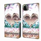 For Samsung Galaxy A22 5G Crystal 3D Shockproof Protective Leather Phone Case(Pink Diamond Heart) - 1