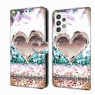For Samsung Galaxy A23 5G Crystal 3D Shockproof Protective Leather Phone Case(Pink Diamond Heart) - 1