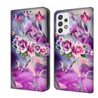 For Samsung Galaxy A23 5G Crystal 3D Shockproof Protective Leather Phone Case(Butterfly) - 1
