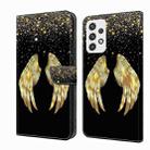 For Samsung Galaxy A23 5G Crystal 3D Shockproof Protective Leather Phone Case(Golden Wings) - 1