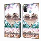 For Samsung Galaxy A33 5G Crystal 3D Shockproof Protective Leather Phone Case(Pink Diamond Heart) - 1