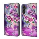 For Samsung Galaxy A34 5G Crystal 3D Shockproof Protective Leather Phone Case(Butterfly) - 1