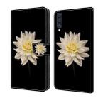 For Samsung Galaxy A50 Crystal 3D Shockproof Protective Leather Phone Case(White Flower) - 1