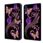 For Samsung Galaxy A50 Crystal 3D Shockproof Protective Leather Phone Case(Purple Flower Butterfly) - 1