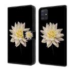 For Samsung Galaxy A51 4G Crystal 3D Shockproof Protective Leather Phone Case(White Flower) - 1