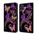 For Samsung Galaxy A51 4G Crystal 3D Shockproof Protective Leather Phone Case(Purple Flower Butterfly) - 1