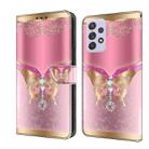 For Samsung Galaxy A52 / A52s 5G Crystal 3D Shockproof Protective Leather Phone Case(Pink Bottom Butterfly) - 1