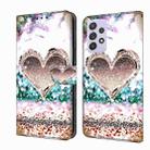 For Samsung Galaxy A52 / A52s 5G Crystal 3D Shockproof Protective Leather Phone Case(Pink Diamond Heart) - 1