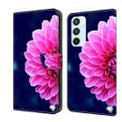 For Samsung Galaxy A54 5G Crystal 3D Shockproof Protective Leather Phone Case(Pink Petals) - 1