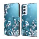 For Samsung Galaxy A54 5G Crystal 3D Shockproof Protective Leather Phone Case(Plum Flower) - 1