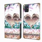 For Samsung Galaxy A71 4G Crystal 3D Shockproof Protective Leather Phone Case(Pink Diamond Heart) - 1