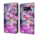 For Samsung Galaxy S8 Crystal 3D Shockproof Protective Leather Phone Case(Butterfly) - 1