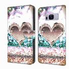 For Samsung Galaxy S8+ Crystal 3D Shockproof Protective Leather Phone Case(Pink Diamond Heart) - 1