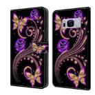 For Samsung Galaxy S8+ Crystal 3D Shockproof Protective Leather Phone Case(Purple Flower Butterfly) - 1
