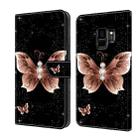 For Samsung Galaxy S9 Crystal 3D Shockproof Protective Leather Phone Case(Pink Diamond Butterfly) - 1