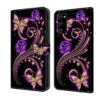 For Samsung Galaxy S20 FE Crystal 3D Shockproof Protective Leather Phone Case(Purple Flower Butterfly) - 1