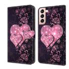 For Samsung Galaxy S21 Crystal 3D Shockproof Protective Leather Phone Case(Lace Love) - 1