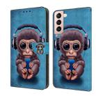 For Samsung Galaxy S21 Crystal 3D Shockproof Protective Leather Phone Case(Orangutan) - 1