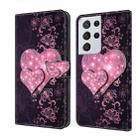 For Samsung Galaxy S21 Ultra Crystal 3D Shockproof Protective Leather Phone Case(Lace Love) - 1