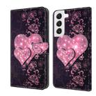 For Samsung Galaxy S22 Crystal 3D Shockproof Protective Leather Phone Case(Lace Love) - 1