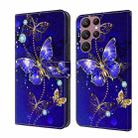 For Samsung Galaxy S22 Ultra Crystal 3D Shockproof Protective Leather Phone Case(Diamond Butterfly) - 1