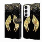 For Samsung Galaxy S23 Crystal 3D Shockproof Protective Leather Phone Case(Golden Wings) - 1