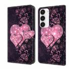 For Samsung Galaxy S23 Crystal 3D Shockproof Protective Leather Phone Case(Lace Love) - 1