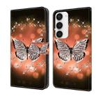 For Samsung Galaxy S23 Crystal 3D Shockproof Protective Leather Phone Case(Crystal Butterfly) - 1