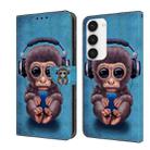 For Samsung Galaxy S23 Crystal 3D Shockproof Protective Leather Phone Case(Orangutan) - 1